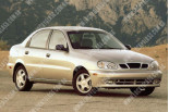 Daewoo Lanos/Sens (97-), Бокове скло права сторона 